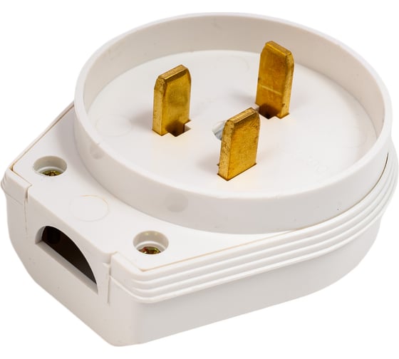 Изображение товара Разборная вилка для плиты IEK ВПпл10-01-Ст, с заземляющим контактом, 32А, белая EVP10-32-01-K01