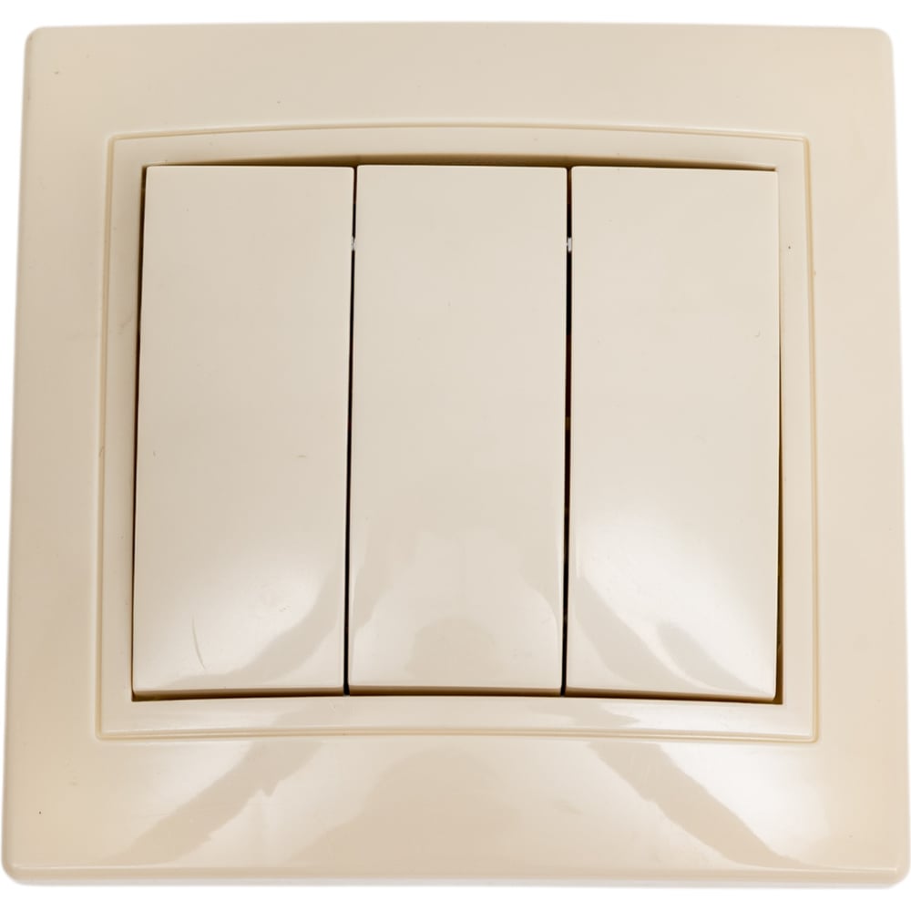 Изображение товара Выключатель GENERICA 3кл 10А КВАРТА кремовый EVK30-K33-10-DM