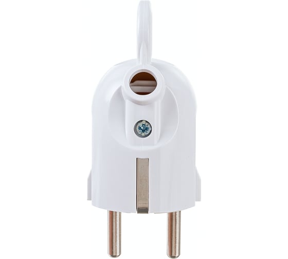 Изображение товара Разборная угловая вилка IEK ВПу12-01-Ст, с заземляющим контактом, с кольцом, 16А, белая EVP12-16-01-K01