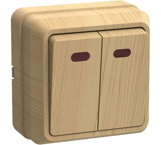 Изображение товара Выключатель GENERICA 2кл с инд. 10А ОКТАВА сосна EVO21-K03-10-DC