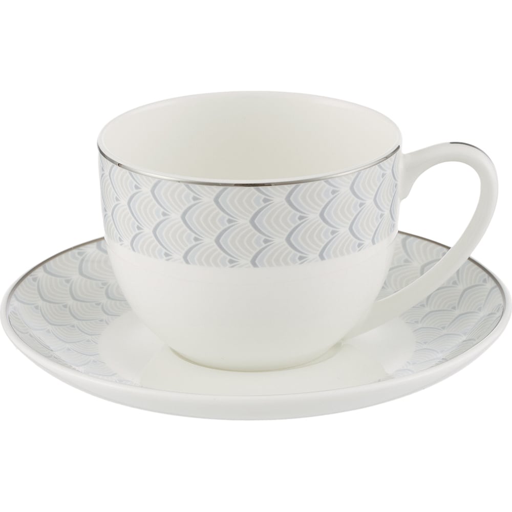 Изображение товара Чайная пара Gipfel Caroline 240 мл для уютных чаепитий белая узор