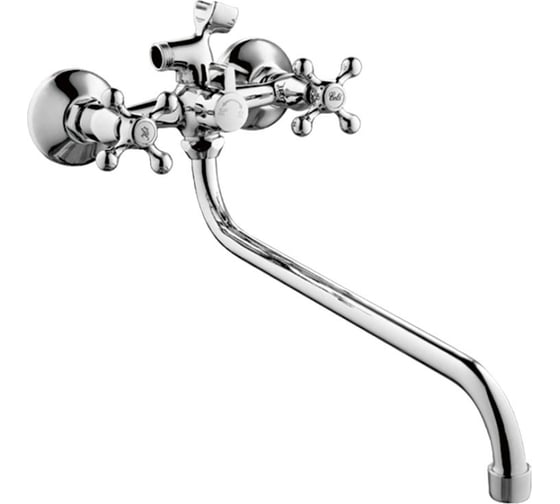 Изображение товара Смеситель для ванны Valfex Libra Сhrome-1, длинный излив, картриджный переключатель, латунь VF.2208-2