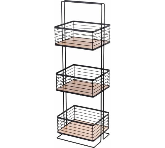 Изображение товара Этажерка MY SPACE 3-ярус (черный/бамбук) SW4735BX