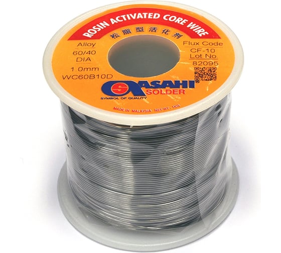Изображение товара Припой (1 мм, 1 кг, Sn60/Pb40, CF10 флюс RA) ASAHI 00-00000073