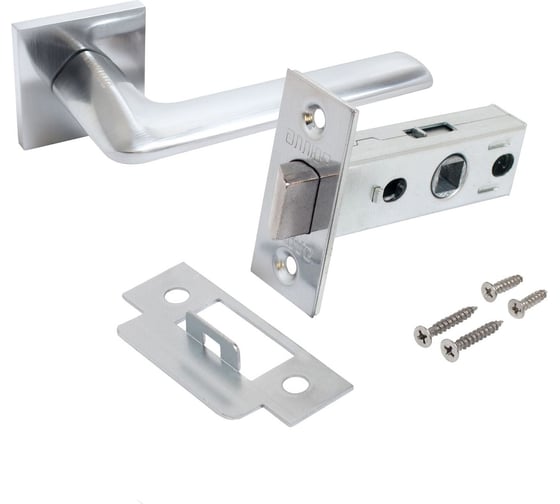 Изображение товара Комплект ручка и защелка Аллюр АРТ "ТИНА" SC+L45-8 SC (8890/S45) матовый хром 15719