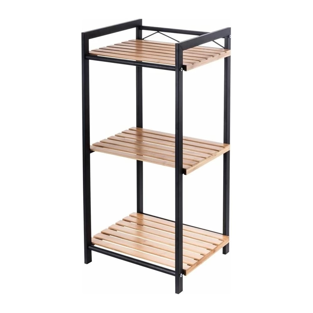 Изображение товара Этажерка MY SPACE 3 полки черный/бамбук современный дизайн надежная