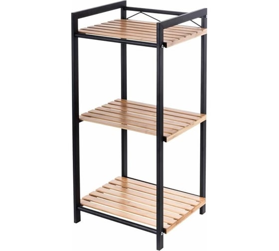 Изображение товара Этажерка MY SPACE 3 полки (черный/бамбук) SW47583