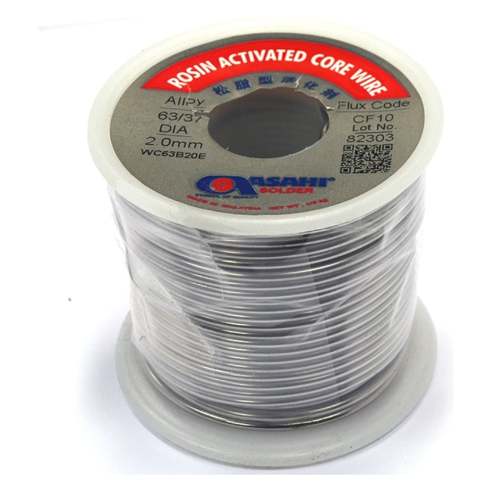 Изображение товара Припой мягкий 2 мм 0.5 кг Sn63/Pb37 с флюсом ASAHI