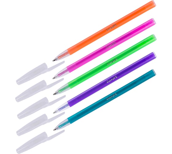 Изображение товара Ручка шариковая Luxor "Stick Neon", упаковка из 48 шт., синяя, 1,0 мм, корпус ассорти 246650