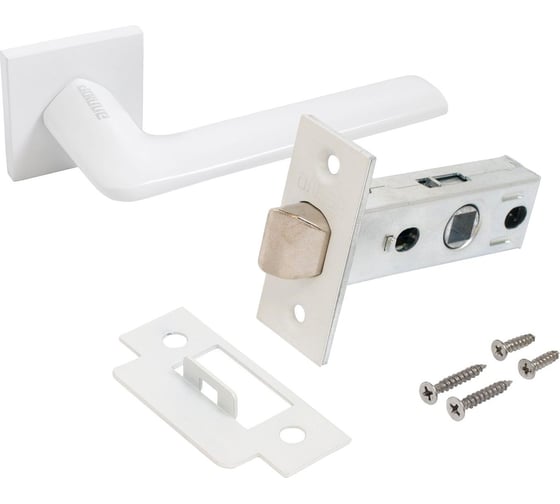 Изображение товара Комплект ручка и защелка Аллюр АРТ "ТИНА" W+L45-8 W (88110/S45) матовый белый 15721