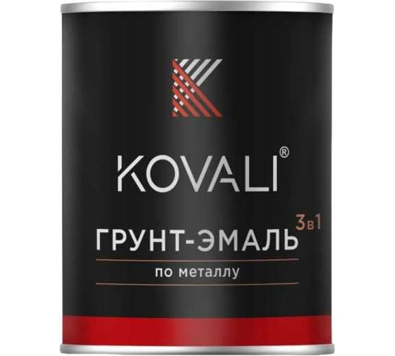 Изображение товара Грунт-эмаль 3 в 1 KOVALI матовая, серая белка RAL 7000, 10 кг kov3.2.6C7000