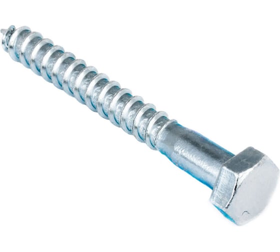 Изображение товара Сантехнический болт Стройбат DIN 571 10x80 белый цинк 15 шт 006591