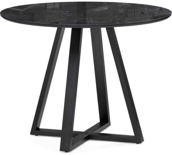 Изображение товара Стол стеклянный Woodville Норфолк 100 черный мрамор / черный 588038