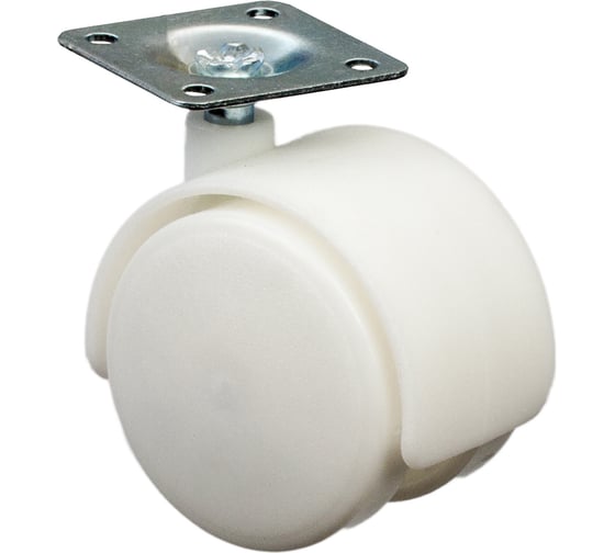 Изображение товара Двойной ролик на площадке Стройбат 50 мм белый 1 шт 352080