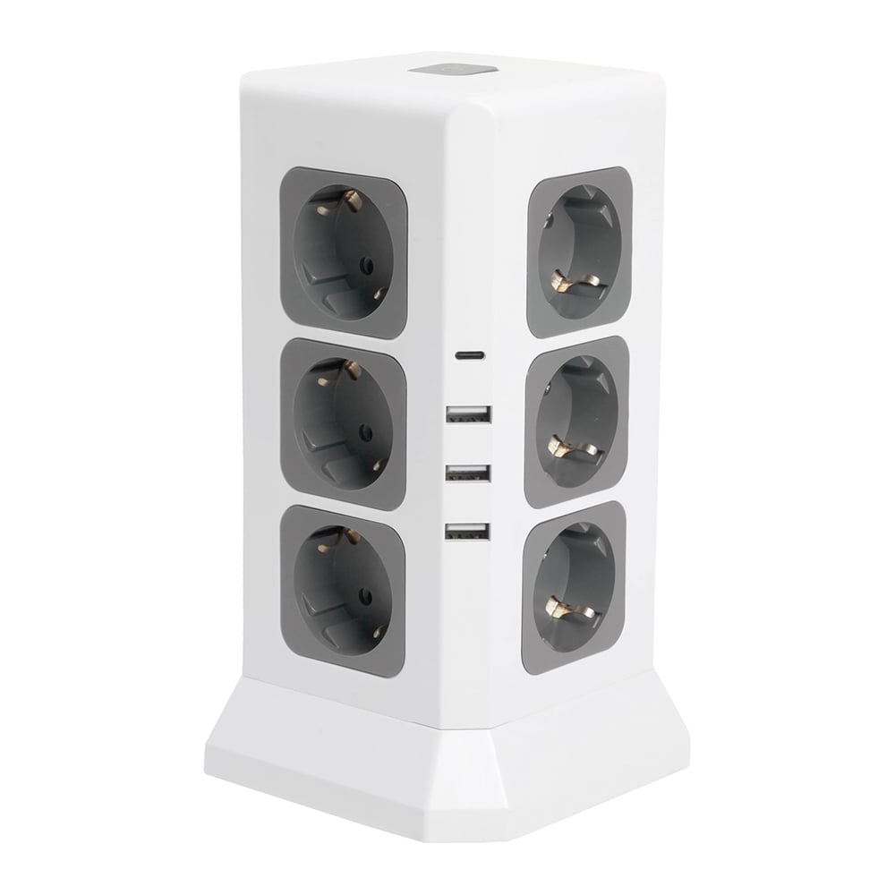 Изображение товара Удлинитель STEKKER Comfort 12 мест с USB 1.5м 3520Вт белый Изображение товара Удлинитель STEKKER Comfort 12 мест с USB 1.5м 3520Вт белый