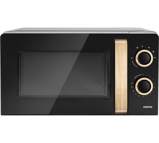 Изображение товара Микроволновая печь Centek CT-1559 черный, 700 Вт, 20 л, 6 уровней мощности, таймер, подсветка, открывание дверцы ручкой CT-1559 Black