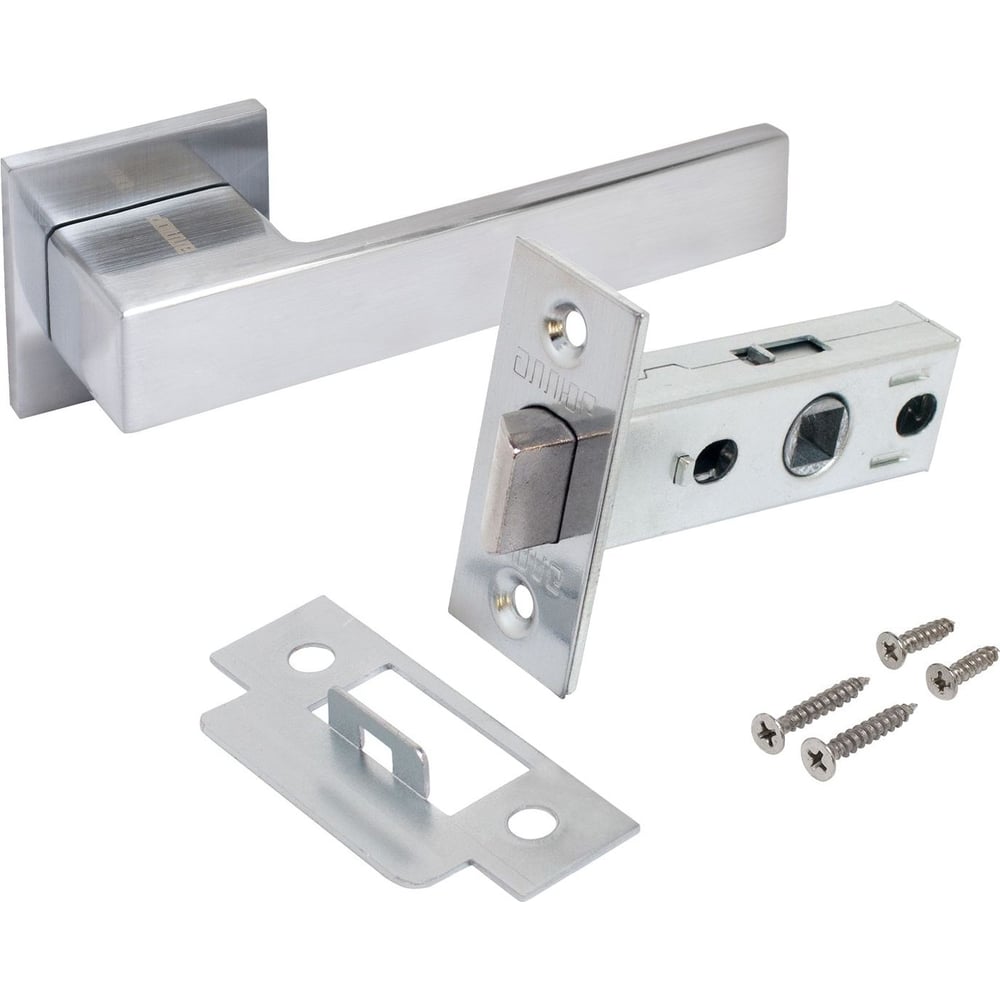 Изображение товара Комплект ручки и защелки Аллюр АРТ РИНГО для межкомнатных дверей, матовый хром