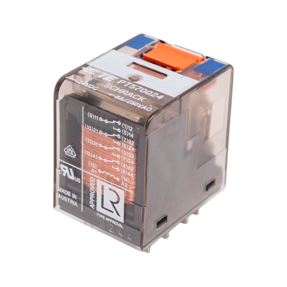 Изображение товара Промежуточное реле Schrack Technik PT, 4 контакта, 6A, 24VDC