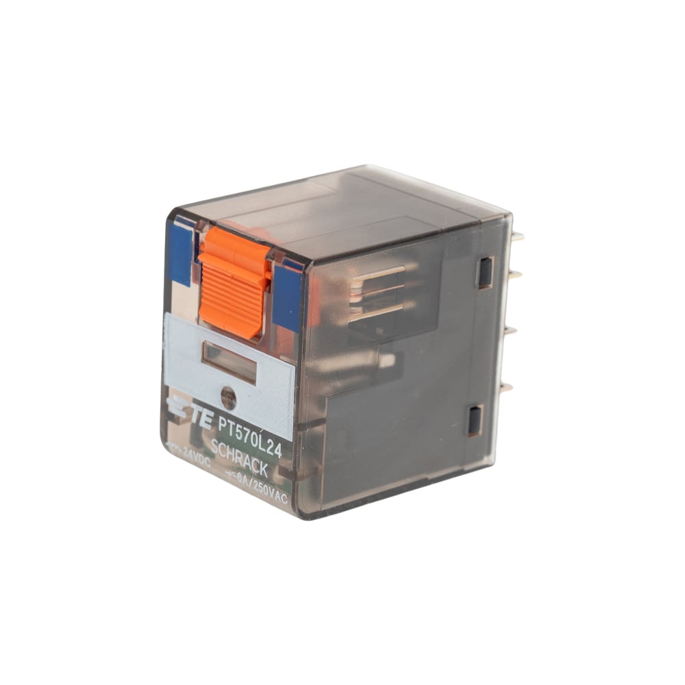 Изображение товара Промежуточное реле Schrack Technik PT, 4 переключающих контакта, 6А, 24VDC+LED артикул Австрия PT570L24