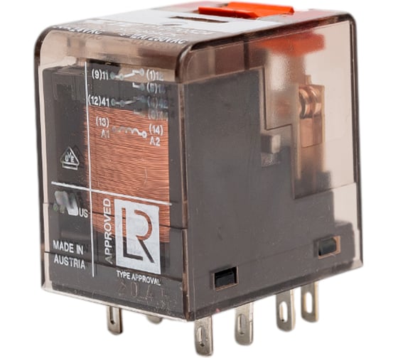 Изображение товара Промежуточное реле Schrack Technik PT, 2 переключающих контакта, 12А, 24VAC артикул Австрия PT270524