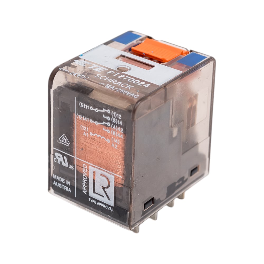 Изображение товара Промежуточное реле Schrack Technik PT, 12А, 24VDC, 2 контакта