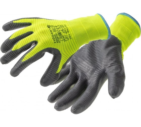 Изображение товара Перчатки рабочие с нитриловым покрытием гофрированные HOEGERT TECHNIK VECHTE размер 9 (12 пар) HT5K761-9-W