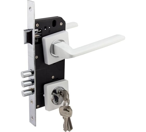 Изображение товара Замок врезной MARLOK 85/5295-ЦМ60 межосевое 85 мм (Тип 2) WW (глянцевый белый) 016404