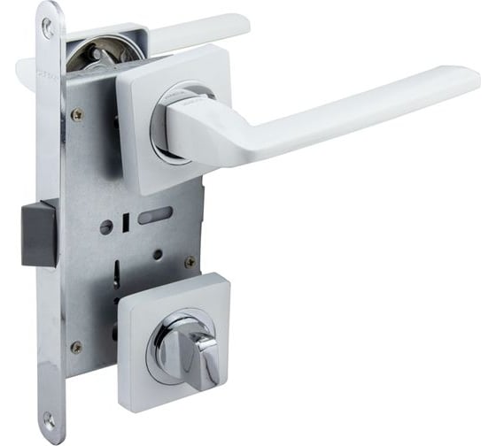 Изображение товара Защелка с ручками MARLOK 96/5295 WC межосевое 96 мм (Тип 6) WW (глянцевый белый) 029758