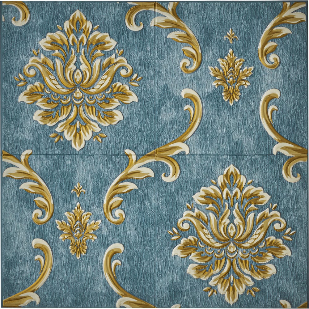 Изображение товара Комплект 5 шт 3D стеновые панели LAKO DECOR Барокко сине-серые 70x70 см