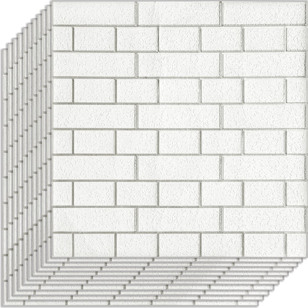 Изображение товара Комплект 10 шт 3D панель для стен LAKO DECOR Барокко цвет Белый кирпич, 70x70см, толщина 6мм LKD-5-XY-R101-KO-MEGA10
