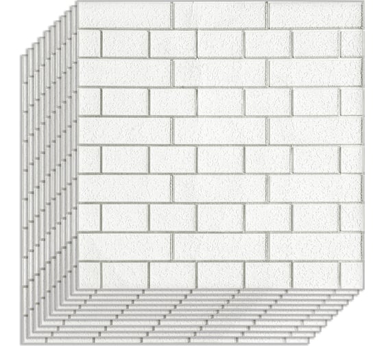 Изображение товара Комплект 10 шт 3D панель для стен LAKO DECOR Барокко цвет Белый кирпич, 70x70см, толщина 6мм LKD-5-XY-R101-KO-MEGA10