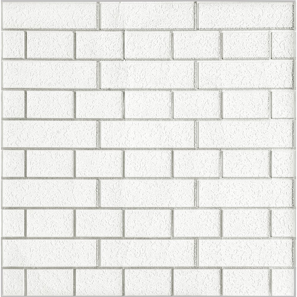 Изображение товара Комплект 5 шт 3D панель для стен LAKO DECOR Белый кирпич 70x70см