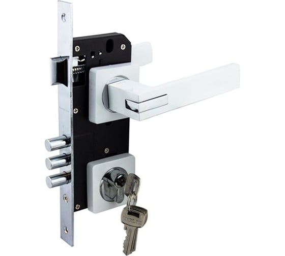 Изображение товара Замок врезной MARLOK 85/5291-ЦМ60 межосевое 85 мм (Тип 2) WW (глянцевый белый) 016402