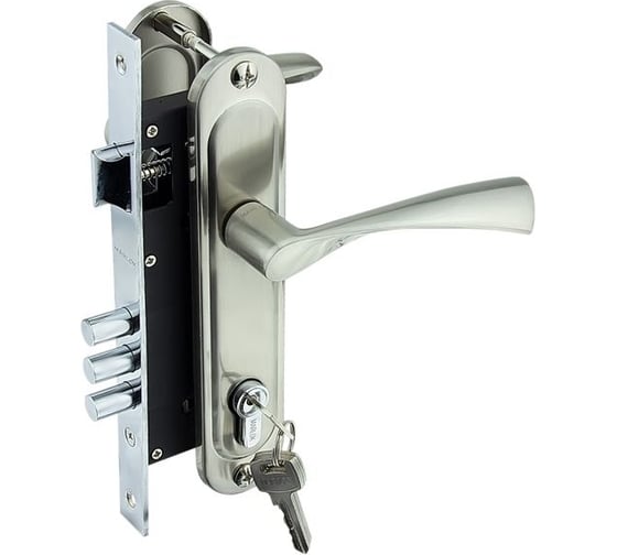 Изображение товара Замок врезной MARLOK 85/ 76-ЦМ60 межосевое 85 мм (Тип 1) SN (никель) 014057