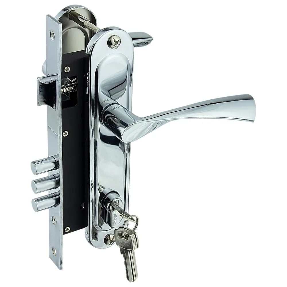 Изображение товара Замок врезной MARLOK 85/76-ЦМ60 хром для деревянных и металлических дверей