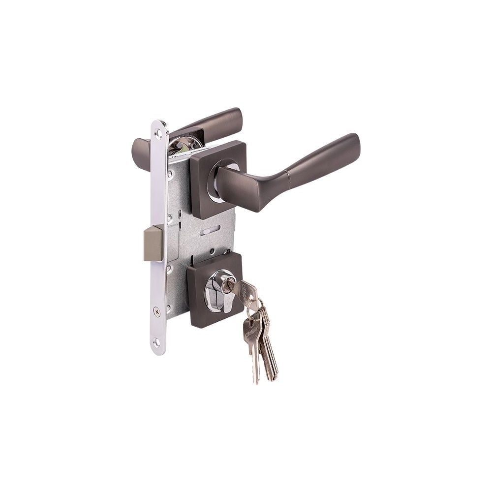 Изображение товара Замок врезной MARLOK 85/5218-ЦМ60 с пятью ключами и защелкой