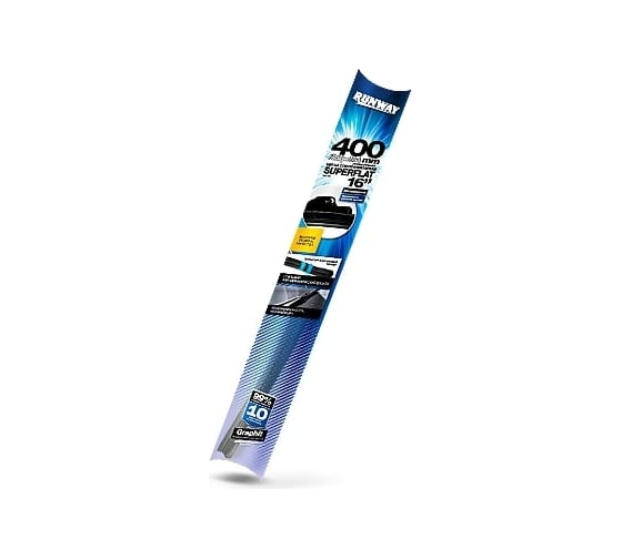 Изображение товара Бескаркасная универсальная Щетка стеклоочистителя RUNWAY SUPERFLAT 400 мм RW-16U