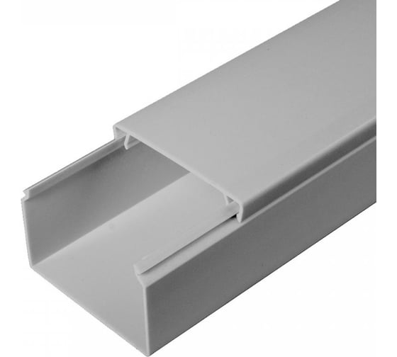 Изображение товара Кабель-канал Промрукав серый RAL 7035 2-й замок в п/э 60х40 2-х метровый PR03.0077