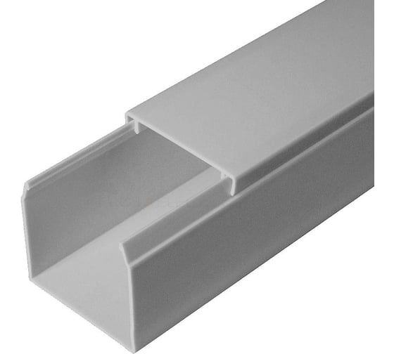 Изображение товара Кабель-канал Промрукав серый RAL 7035 2-й замок в п/э 40х40 2м PR03.0076