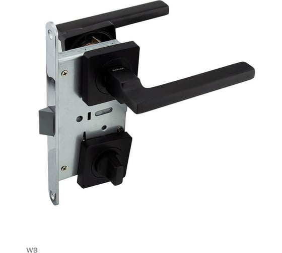 Изображение товара Защелка с ручками MARLOK 96/5220 WC межосевое 96 мм (Тип 6) BL (черный) 035879