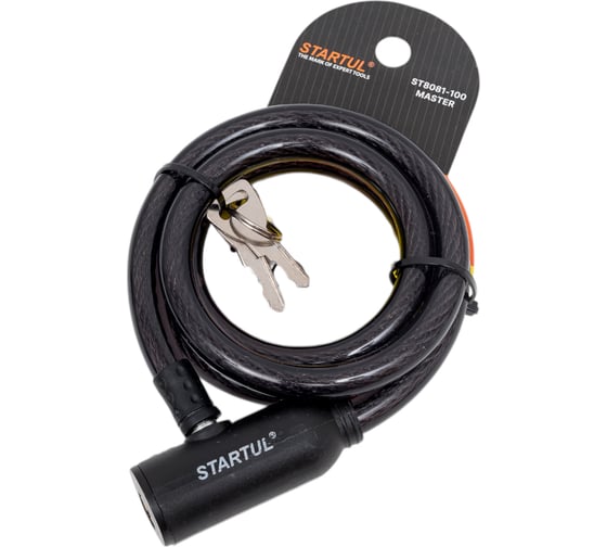 Изображение товара Замок велосипедный STARTUL 10x1000 мм MASTER ST8081-100