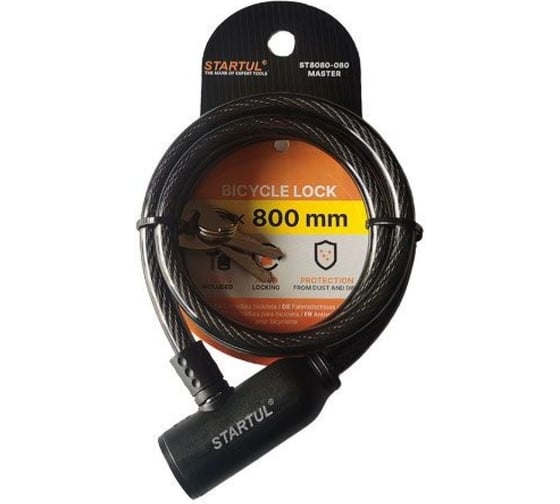 Изображение товара Замок велосипедный STARTUL 8x800 мм MASTER ST8080-080