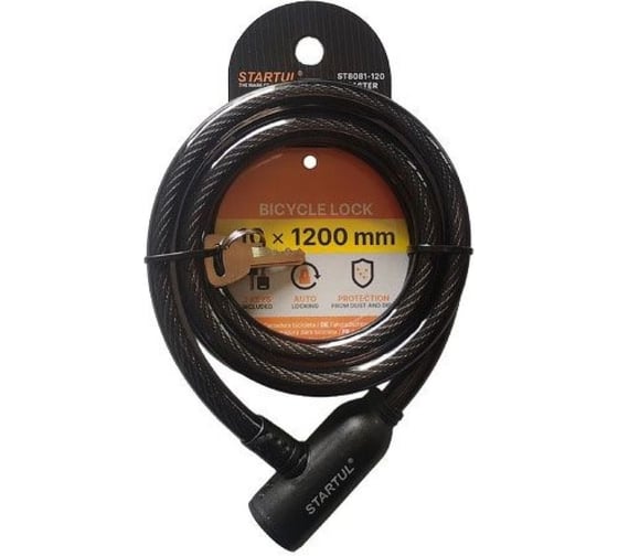 Изображение товара Замок велосипедный STARTUL 10x1200 мм MASTER ST8081-120