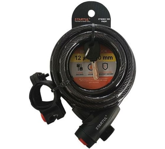Изображение товара Замок велосипедный STARTUL 12x1800 мм PROFI ST8082-180