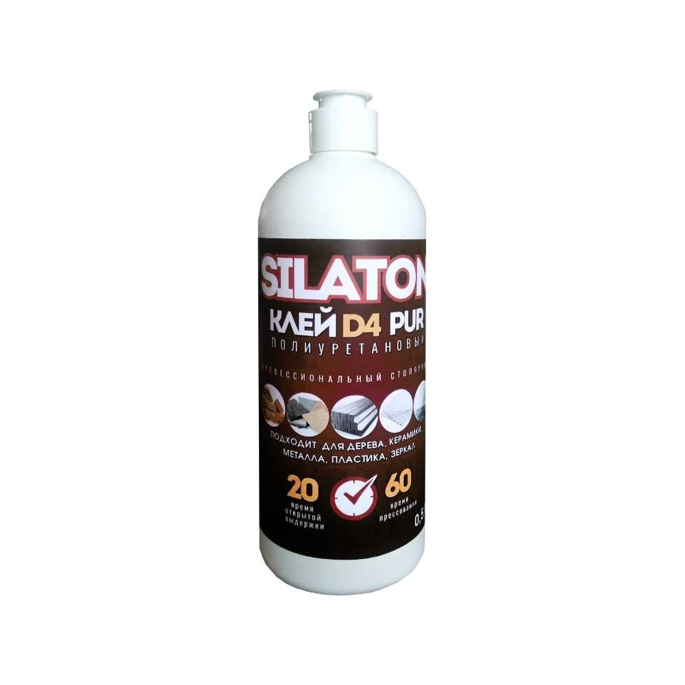 Изображение товара Клей SILATON PUR D4 20.60 для дерева керамики металла и стекла 0,5 кг