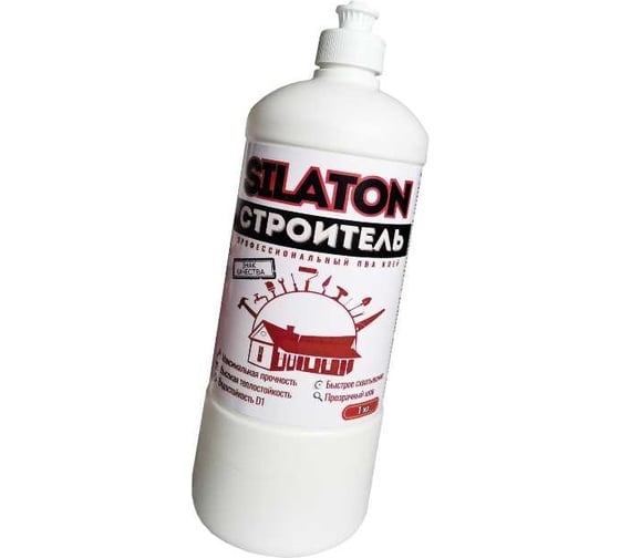 Изображение товара Клей SILATON ПВА Строитель, для дерева и строительных работ, 1 кг PVAD1/1