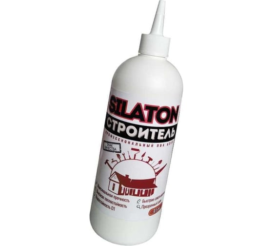 Изображение товара Клей SILATON ПВА Строитель, для дерева и строительных работ, 0.5 кг PVAD1/05