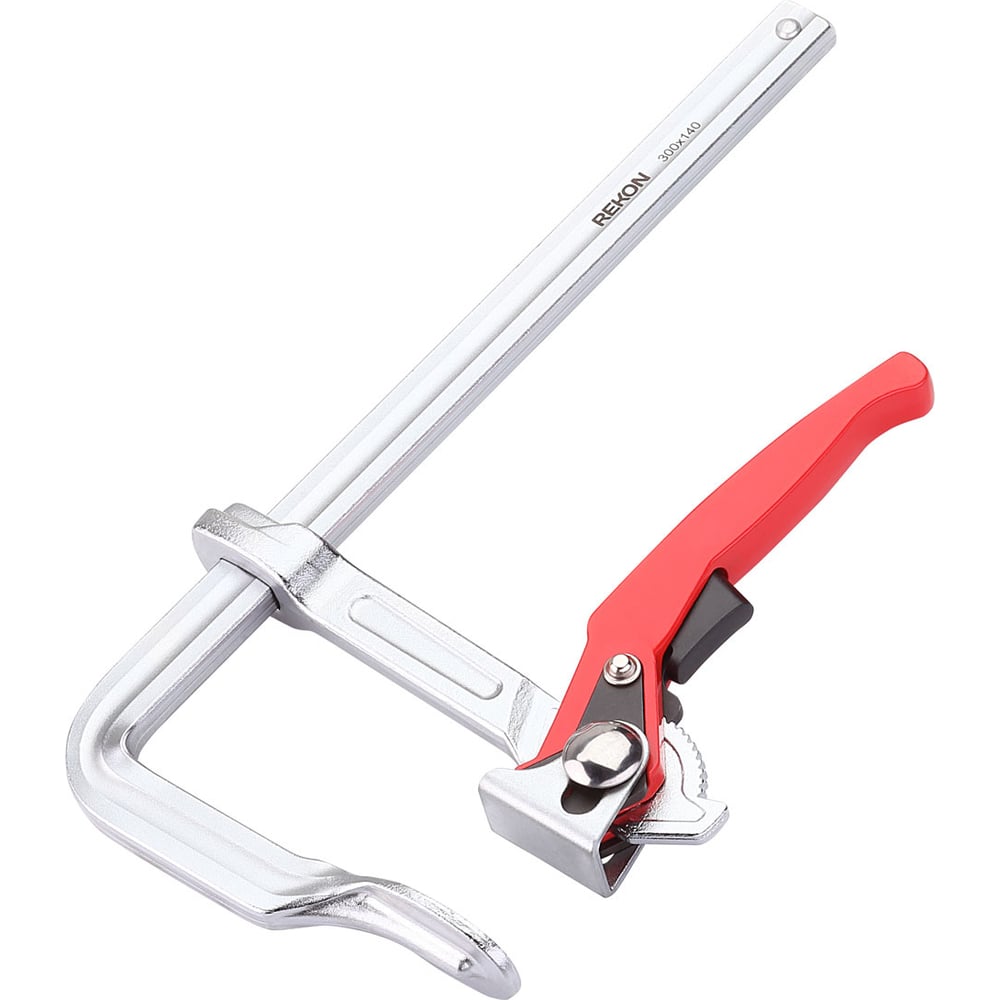 Изображение товара Цельнометаллическая струбцина REKON RF03-300-140 с храповиком