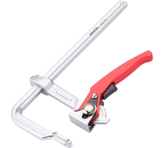 Изображение товара Цельнометаллическая струбцина REKON RF03-300-120 c храповиком 058116