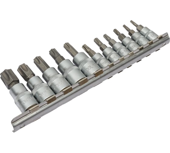 Изображение товара Набор головок со вставками TORX РROFFI (11 шт; T10-T60; 1/4"+3/8"; CrV) ABTOMTOOL 5443011